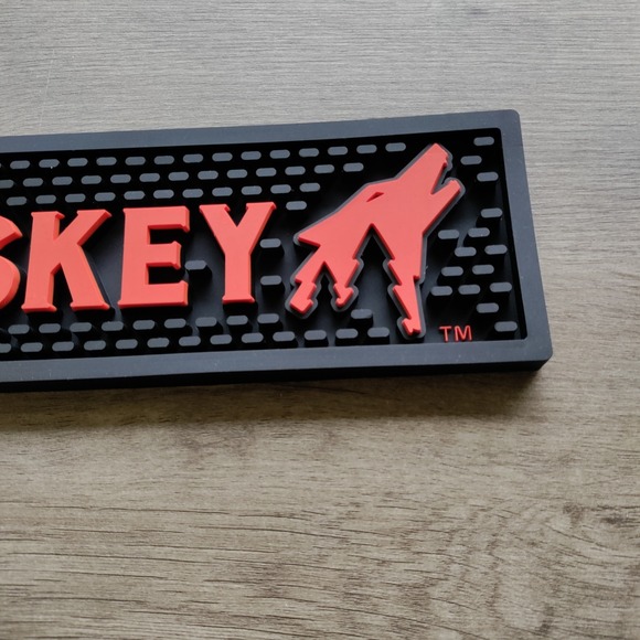 Old Camp Whiskey Spill Rail Bar Mat 21"x3.5" Rubber NEW - Picture 4 of 4